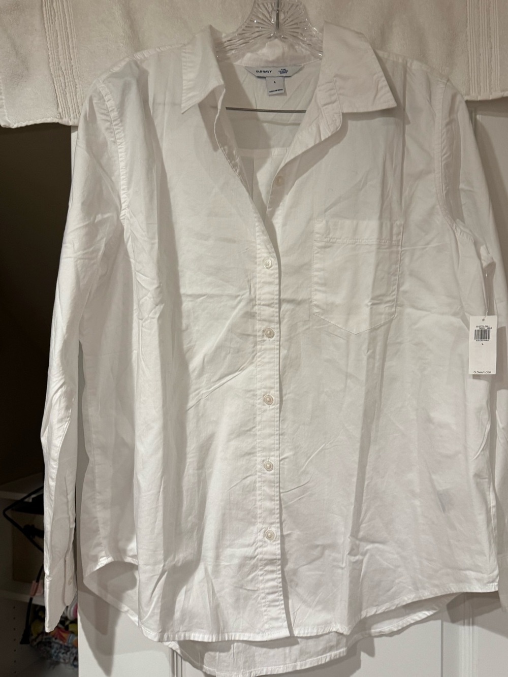 Old Navy White Women's Button-Down Shirt Classic Fit NWT